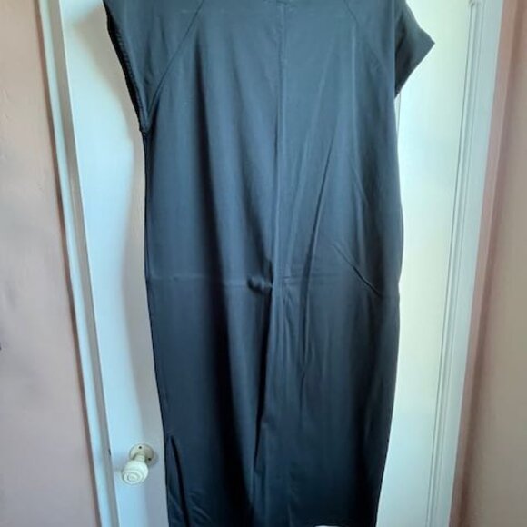 EVERLANE Black Luxe Cotton Side-Slit Tee Dress L - Picture 13 of 14